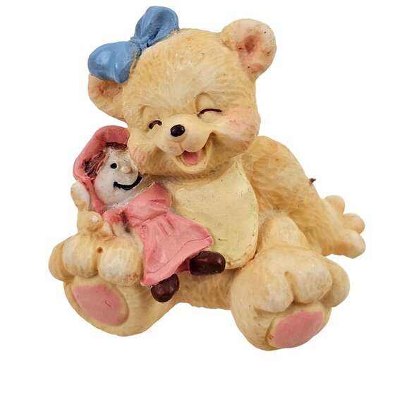 Cherished Teddies Mini Figurines Set Of 6 Hand Painted Bears Resin Vintage - Picture 7 of 9